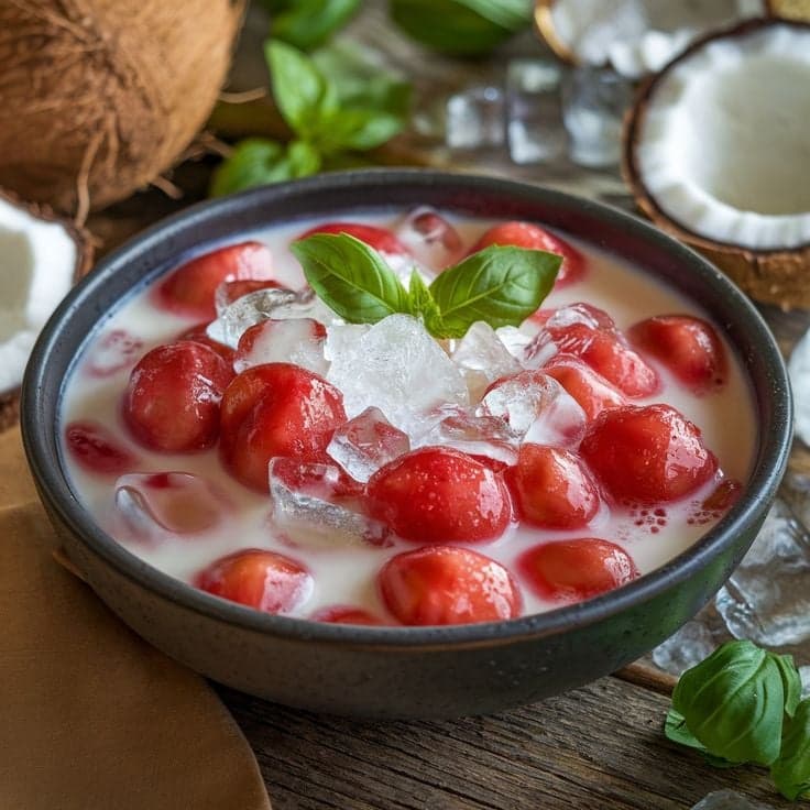 Tub Tim Grob (Red Rubies in Coconut Milk)