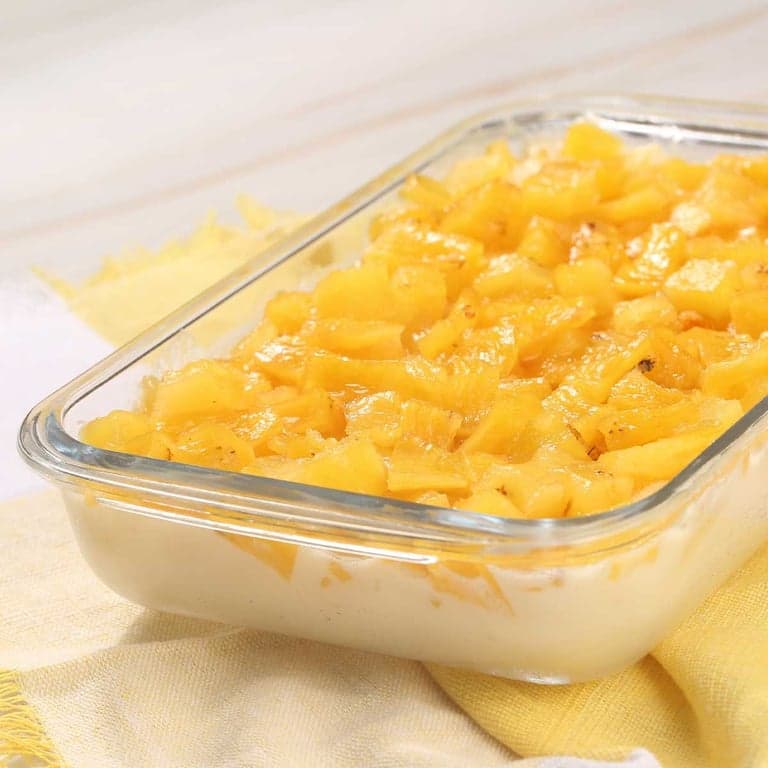 Pineapple Pudding (Creamy Set Dessert with Fruit Layers)