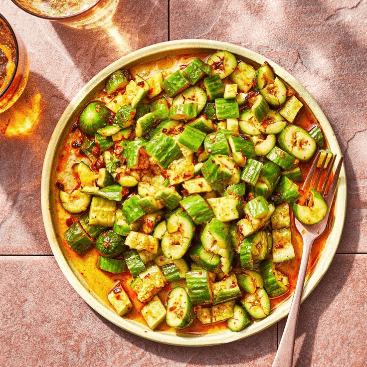 Cucumber Salad with Chili Crunch