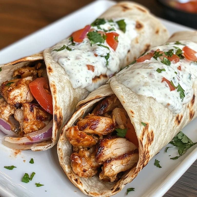 Grilled Chicken Shawarma Wraps with Raita