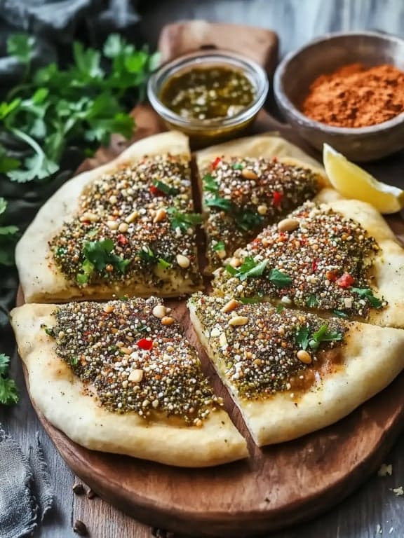 Manakish (Flatbread with Za'atar or Cheese)