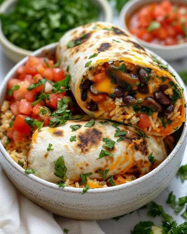 Mushroom Fajita Burrito