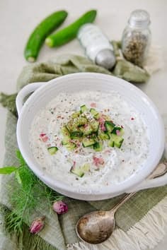 Masht-o Khiyaar (Persian Cucumber Yogurt Salad with Sultanas and Walnuts)