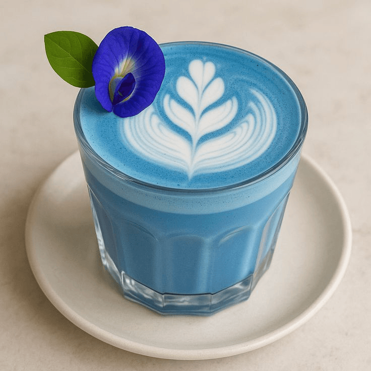 Blue Pea Flower Iced Coffee