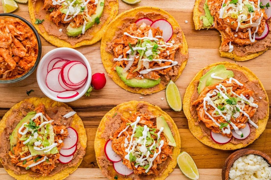 Authentic Chicken Tinga Tostadas