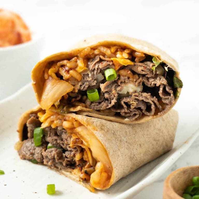 Korean BBQ Beef Burrito (Kimchi Burrito)