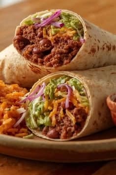 Ground Beef & Refried Bean Burrito