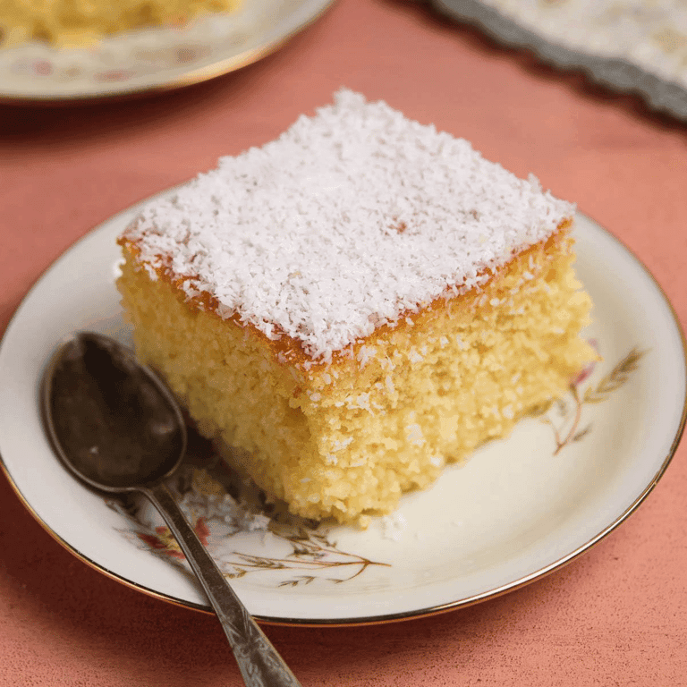 Namoura (Dense Coconut Semolina Cake)